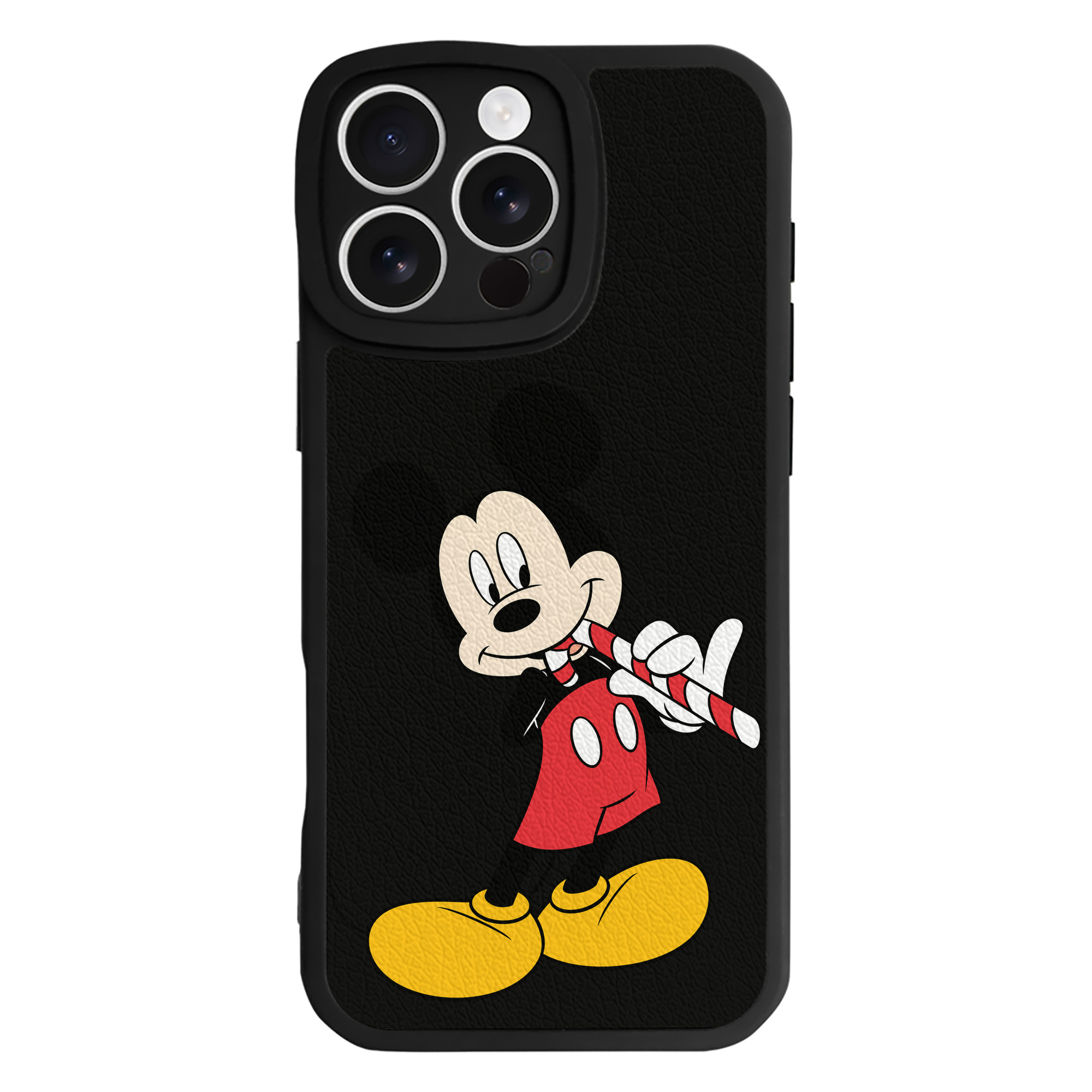 （画像用） ミッキーマウス Mickey Mouse 【iPhone 16シリーズ対応】シリコンスマホケース（レザー調） 材質：シリコン